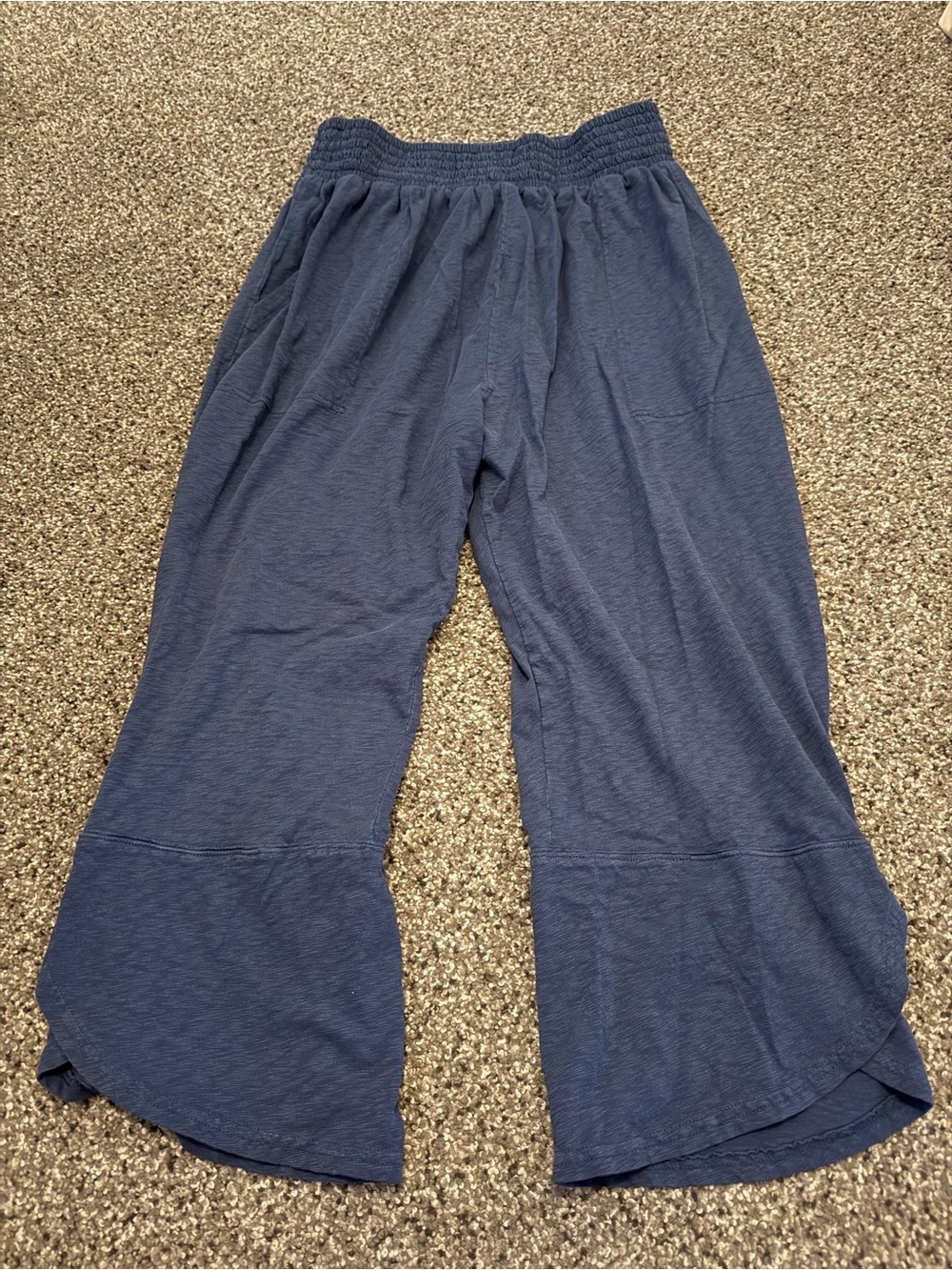 Free People Navy Cropped Wide-Leg Pants